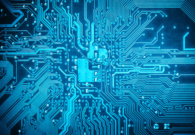 Blue Circuit Board Graphic