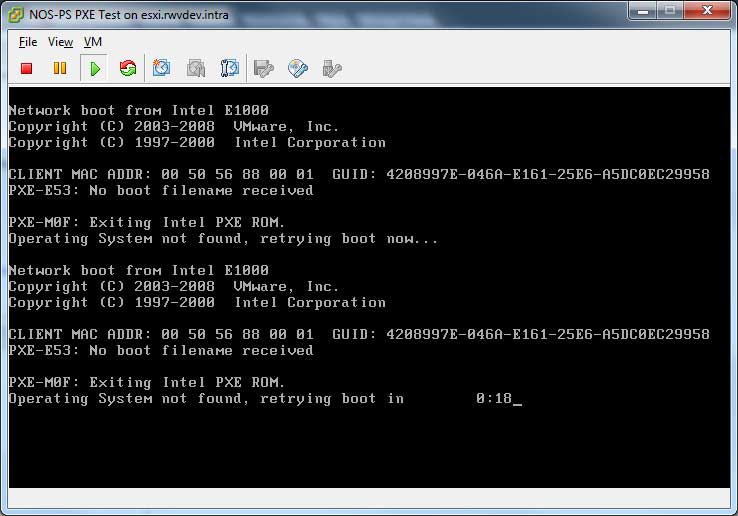 With the failed boot recovery option, a countdown is displayed to the next time the VM will reboot.