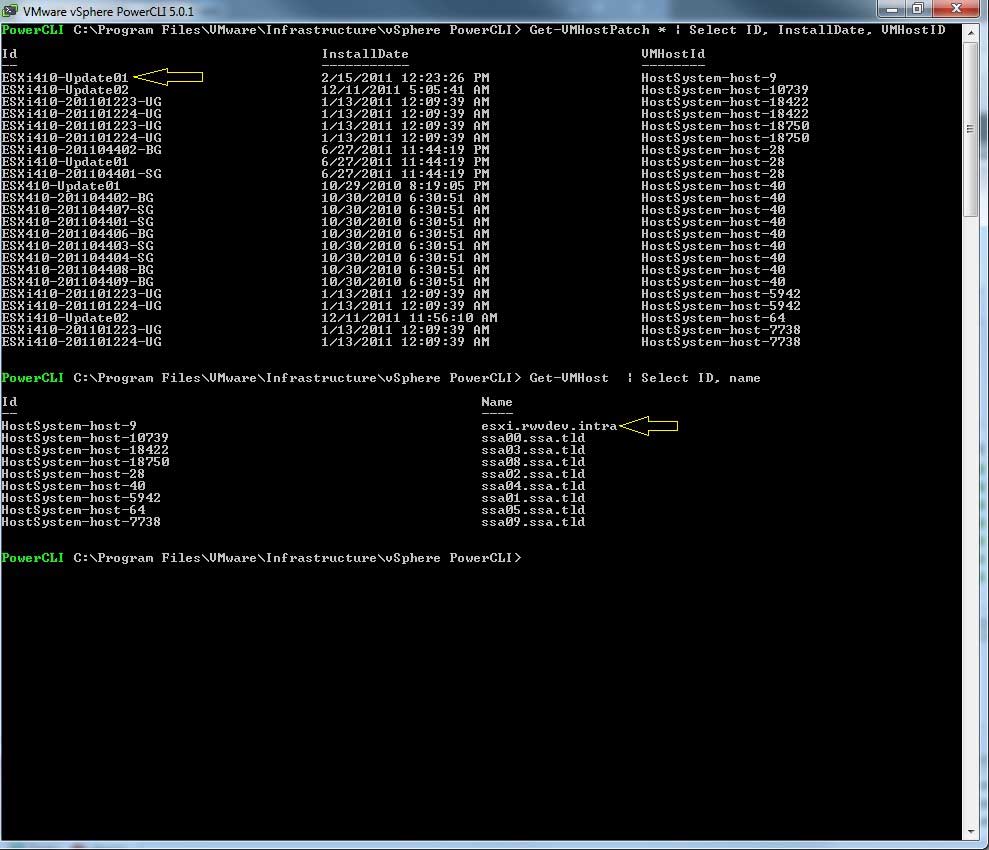 This report shows the major versions as well as the host names for all hosts on the connected vCenter systems.
